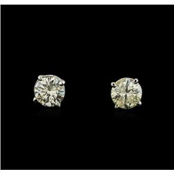 0.64 ctw Diamond Stud Earrings - 14KT White Gold