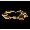 Image 2 : Amber Pendant and Bracelet - 18KT Yellow Gold