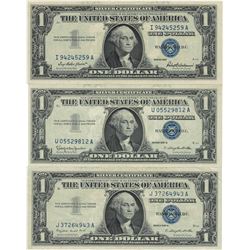 1957 $1 AU/Unc Silver Certificate Currency Lot of 3