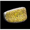 Image 1 : 2.83 ctw Yellow Sapphire and Diamond Ring - 18KT White Gold