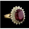 Image 1 : 6.85 ctw Ruby and Diamond Ring - 14KT Yellow Gold