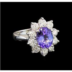 14KT White Gold 2.80 ctw Tanzanite and Diamond Ring