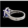 Image 3 : 4.36 ctw Tanzanite and Diamond Ring - 14KT White Gold