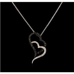 0.36 ctw Diamond Pendant With Chain - 10KT White Gold