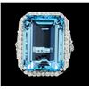 Image 2 : 21.47 ctw Aquamarine And Diamond Ring - 18KT White Gold