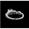 Image 3 : 1.92 ctw Blue Zircon and Diamond Ring - 18KT White Gold