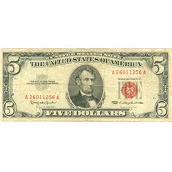 1963 $5 VG/XF Red Seal Note