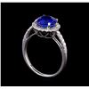 Image 4 : 2.80 ctw Tanzanite and Diamond Ring - 14KT White Gold