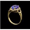 Image 4 : 5.04 ctw Tanzanite and Diamond Ring - 14KT Yellow Gold