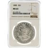 Image 1 : 1885 NGC MS63 Morgan Silver Dollar