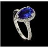 Image 4 : 1.65 ctw Tanzanite and Diamond Ring - 14KT White Gold