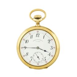 Agassiz Open-Face Pocket Watch - 14KT Yellow Gold