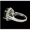 Image 3 : 6.70 ctw Emerald and Diamond Ring - 14KT White Gold