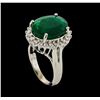 Image 4 : 6.70 ctw Emerald and Diamond Ring - 14KT White Gold