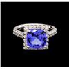 Image 2 : 3.77 ctw Tanzanite and Diamond Ring - 14KT White Gold