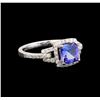 Image 1 : 14KT White Gold 1.34 ctw Tanzanite and Diamond Ring