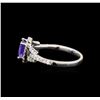 Image 3 : 14KT White Gold 1.34 ctw Tanzanite and Diamond Ring