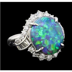 6.10 ctw Black Opal and Diamond Ring - Platinum