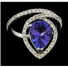 Image 2 : 3.94 ctw Tanzanite and Diamond Ring - 14KT White Gold