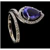 Image 4 : 3.94 ctw Tanzanite and Diamond Ring - 14KT White Gold