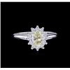 Image 2 : 1.37 ctw Fancy Light Yellow Diamond Ring - 14KT White Gold