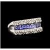 Image 1 : 14KT White Gold 1.53 ctw Tanzanite and Diamond Ring