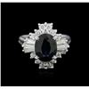 Image 2 : 2.48 ctw Sapphire and Diamond Ring - 14KT White Gold