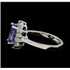 Image 3 : 2.42 ctw Tanzanite and Diamond Ring - 14KT White Gold