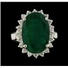 Image 2 : 7.30 ctw Emerald and Diamond Ring - 14KT White Gold