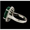 Image 3 : 7.30 ctw Emerald and Diamond Ring - 14KT White Gold