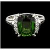 Image 2 : 4.29 ctw Tourmaline and Diamond Ring - Platinum