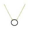 Image 1 : Sapphire and CZ Circle Pendant Necklace - Gold Plated