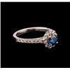 Image 1 : 1.00 ctw Blue Diamond Ring - 14KT White Gold
