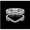 Image 1 : 0.74 ctw Diamond Wedding Ring Guard - 18KT White Gold