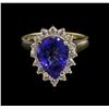 Image 2 : 4.15 ctw Tanzanite and Diamond Ring - 14KT Yellow Gold