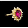 Image 1 : 1.67 ctw Pink Topaz and Diamond Ring - 14KT Yellow Gold