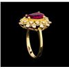 Image 4 : 1.67 ctw Pink Topaz and Diamond Ring - 14KT Yellow Gold