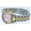 Image 6 : Rolex Ladies 2T Pink MOP Roman Emerald And Diamond Datejust Wristwatch