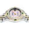 Image 7 : Rolex Ladies 2T Pink MOP Roman Emerald And Diamond Datejust Wristwatch