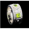 Image 4 : Crayola 0.90 ctw Peridot and White Sapphire Ring - .925 Silver