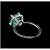 Image 3 : 3.32 ctw Emerald and Diamond Ring - 14KT White Gold