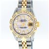 Image 1 : Rolex Two-Tone Pink MOP Baguette and Pyramid Diamond DateJust Ladies Watch