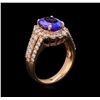 Image 4 : 3.12 ctw Tanzanite and Diamond Ring - 14KT Rose Gold