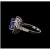 Image 3 : 6.64 ctw Tanzanite and Diamond Ring - 14KT White Gold