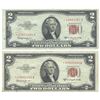 Image 1 : (2) 1953 $2 Legal Tender Star Notes