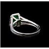 Image 3 : 0.93 ctw Emerald and Diamond Ring - 14KT White Gold