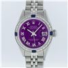 Image 1 : Rolex Stainless Steel Purple Roman Diamond and Sapphire DateJust Ladies Watch