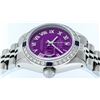 Image 2 : Rolex Stainless Steel Purple Roman Diamond and Sapphire DateJust Ladies Watch