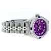 Image 3 : Rolex Stainless Steel Purple Roman Diamond and Sapphire DateJust Ladies Watch