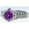 Image 6 : Rolex Stainless Steel Purple Roman Diamond and Sapphire DateJust Ladies Watch